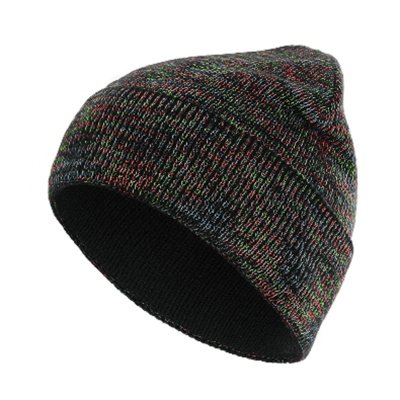 Дъгова отразяваща плетена шапка